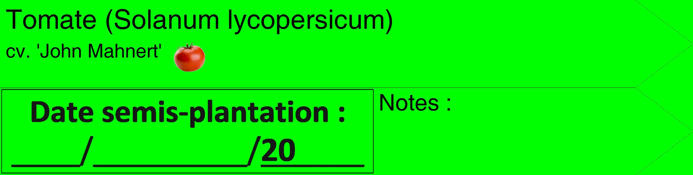 Étiquette de : Solanum lycopersicum cv. 'John Mahnert' - format c - style noire16_simple_simplehel avec comestibilité simplifiée