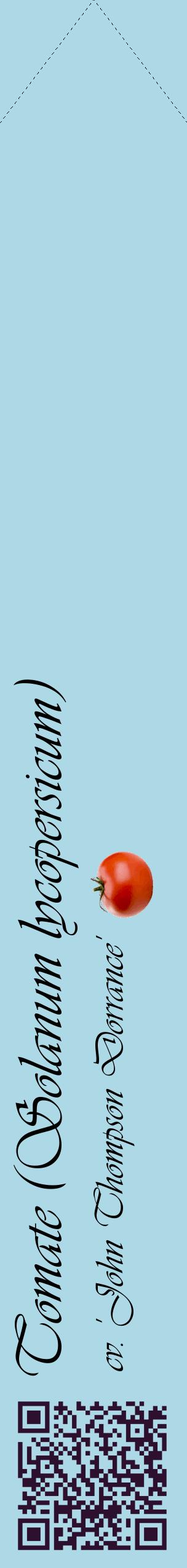 Étiquette de : Solanum lycopersicum cv. 'John Thompson Dorrance' - format c - style noire0_simpleviv avec qrcode et comestibilité simplifiée