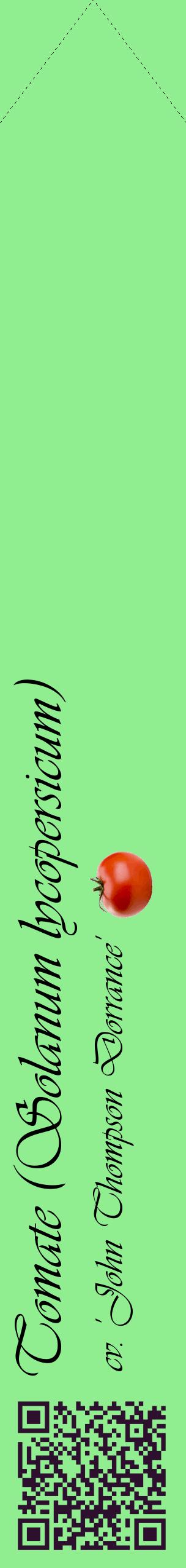 Étiquette de : Solanum lycopersicum cv. 'John Thompson Dorrance' - format c - style noire15_simpleviv avec qrcode et comestibilité simplifiée