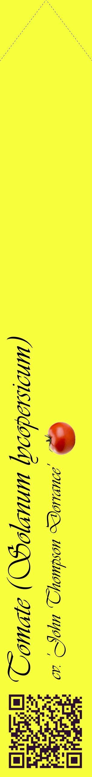 Étiquette de : Solanum lycopersicum cv. 'John Thompson Dorrance' - format c - style noire18_simpleviv avec qrcode et comestibilité simplifiée