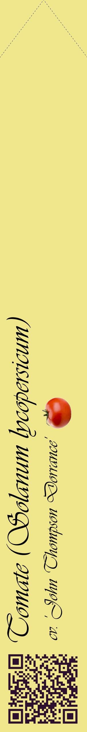 Étiquette de : Solanum lycopersicum cv. 'John Thompson Dorrance' - format c - style noire20_simpleviv avec qrcode et comestibilité simplifiée