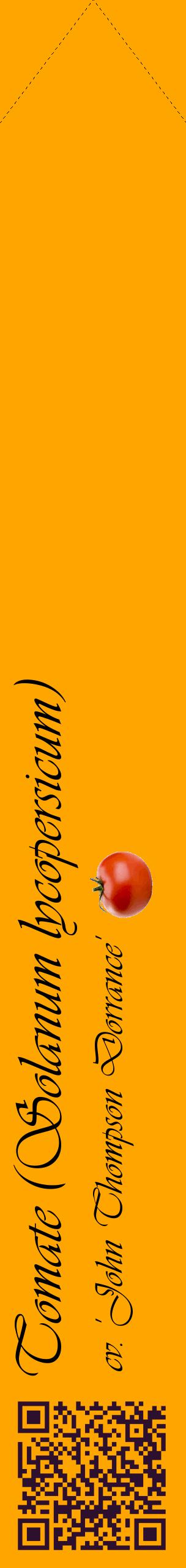 Étiquette de : Solanum lycopersicum cv. 'John Thompson Dorrance' - format c - style noire22_simpleviv avec qrcode et comestibilité simplifiée