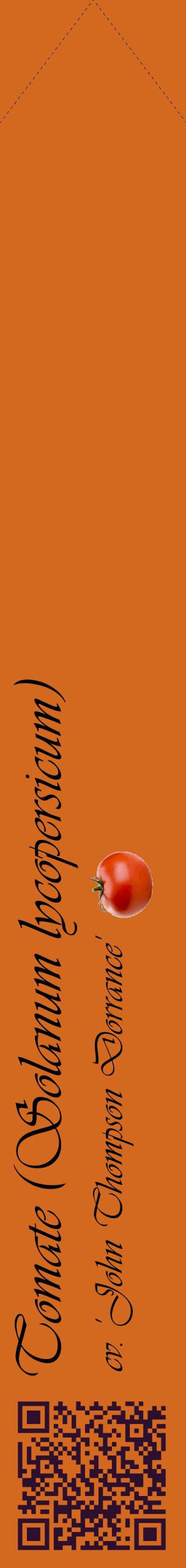 Étiquette de : Solanum lycopersicum cv. 'John Thompson Dorrance' - format c - style noire31_simpleviv avec qrcode et comestibilité simplifiée