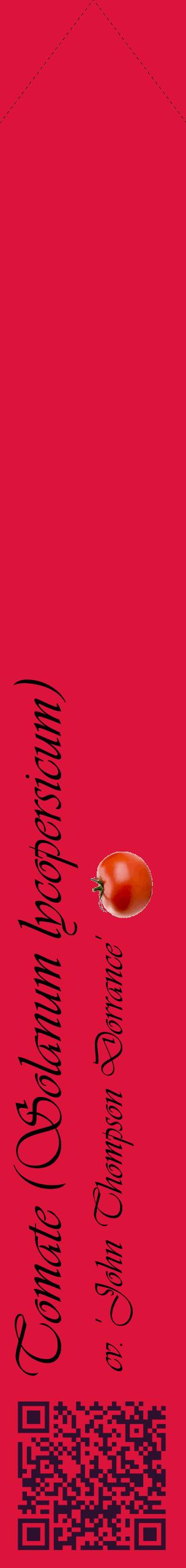 Étiquette de : Solanum lycopersicum cv. 'John Thompson Dorrance' - format c - style noire36_simpleviv avec qrcode et comestibilité simplifiée