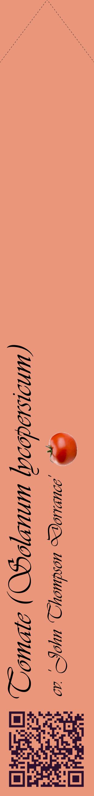 Étiquette de : Solanum lycopersicum cv. 'John Thompson Dorrance' - format c - style noire37_simpleviv avec qrcode et comestibilité simplifiée