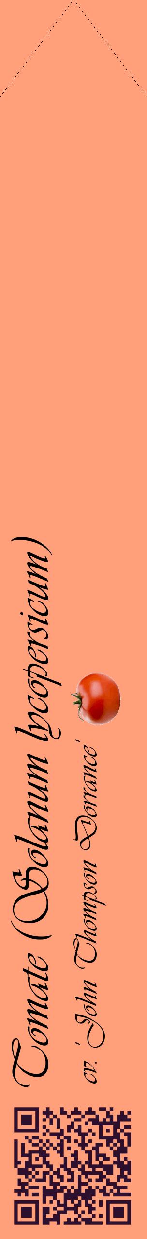 Étiquette de : Solanum lycopersicum cv. 'John Thompson Dorrance' - format c - style noire39_simpleviv avec qrcode et comestibilité simplifiée