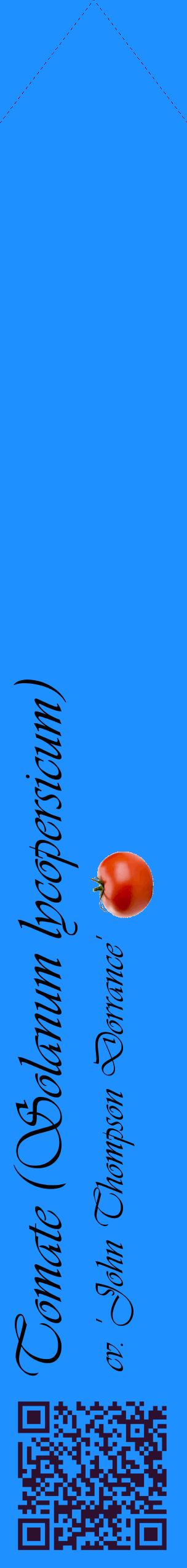 Étiquette de : Solanum lycopersicum cv. 'John Thompson Dorrance' - format c - style noire3_simpleviv avec qrcode et comestibilité simplifiée