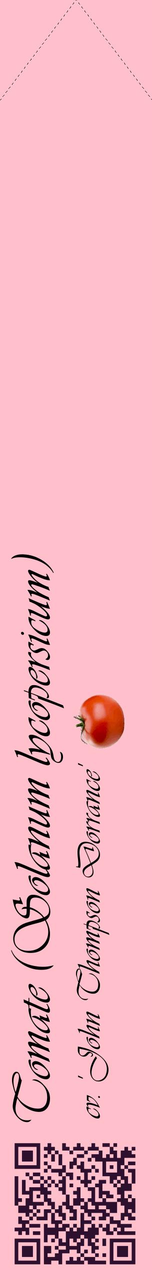 Étiquette de : Solanum lycopersicum cv. 'John Thompson Dorrance' - format c - style noire40_simpleviv avec qrcode et comestibilité simplifiée
