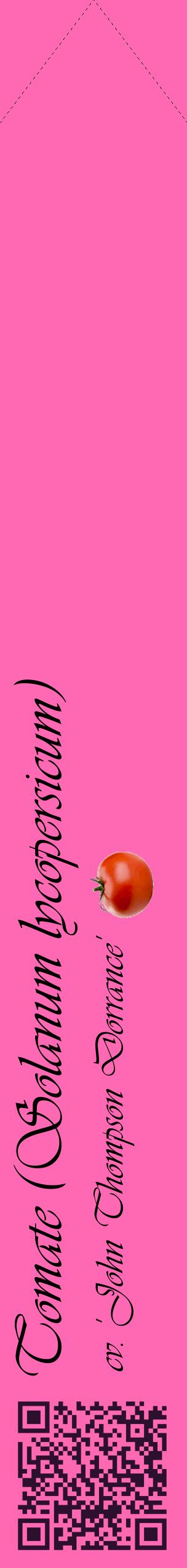 Étiquette de : Solanum lycopersicum cv. 'John Thompson Dorrance' - format c - style noire42_simpleviv avec qrcode et comestibilité simplifiée