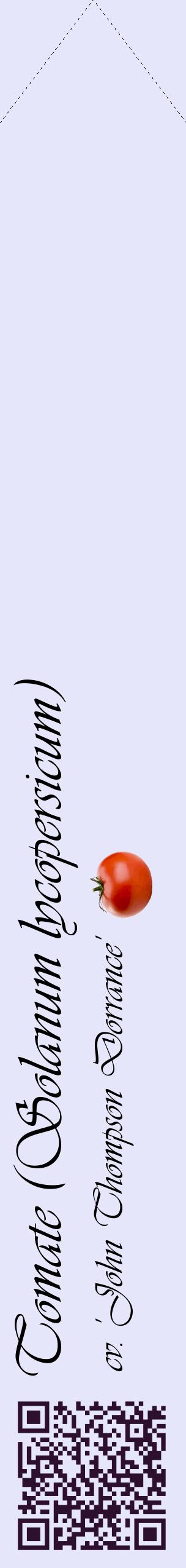 Étiquette de : Solanum lycopersicum cv. 'John Thompson Dorrance' - format c - style noire55_simpleviv avec qrcode et comestibilité simplifiée