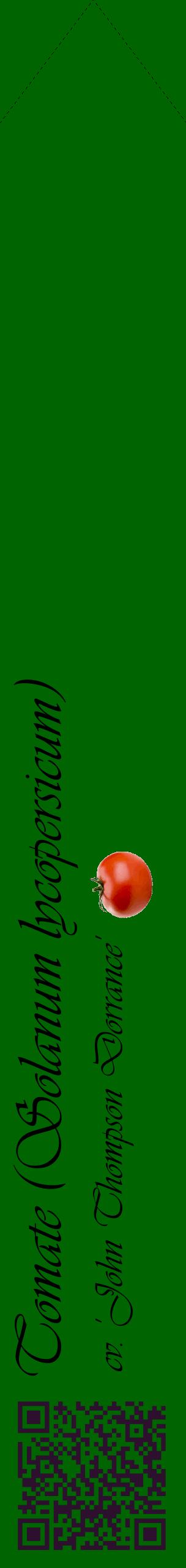 Étiquette de : Solanum lycopersicum cv. 'John Thompson Dorrance' - format c - style noire8_simpleviv avec qrcode et comestibilité simplifiée