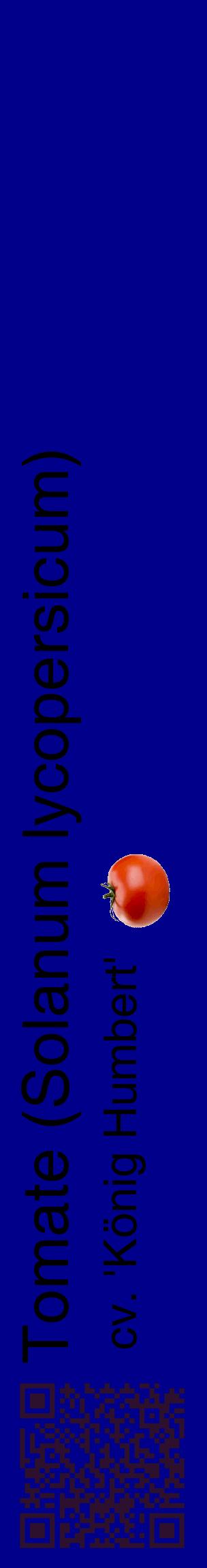 Étiquette de : Solanum lycopersicum cv. 'König Humbert' - format c - style noire7_basiquehel avec qrcode et comestibilité simplifiée
