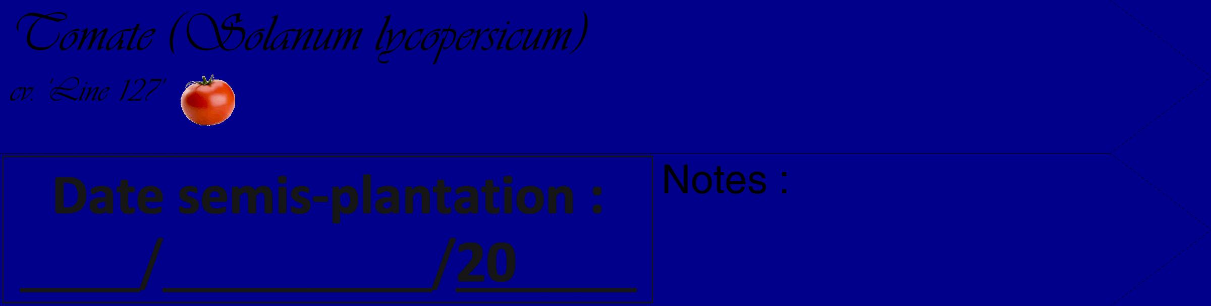 Étiquette de : Solanum lycopersicum cv. 'Line 127' - format c - style noire7_simple_simpleviv avec comestibilité simplifiée
