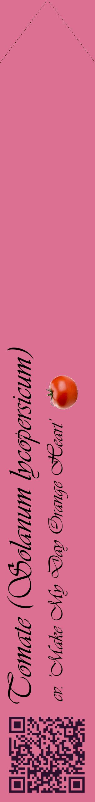 Étiquette de : Solanum lycopersicum cv. 'Make My Day Orange Heart' - format c - style noire44_simpleviv avec qrcode et comestibilité simplifiée