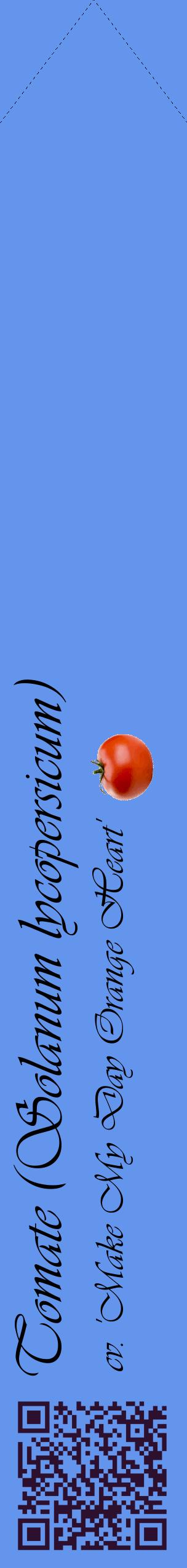 Étiquette de : Solanum lycopersicum cv. 'Make My Day Orange Heart' - format c - style noire4_simpleviv avec qrcode et comestibilité simplifiée