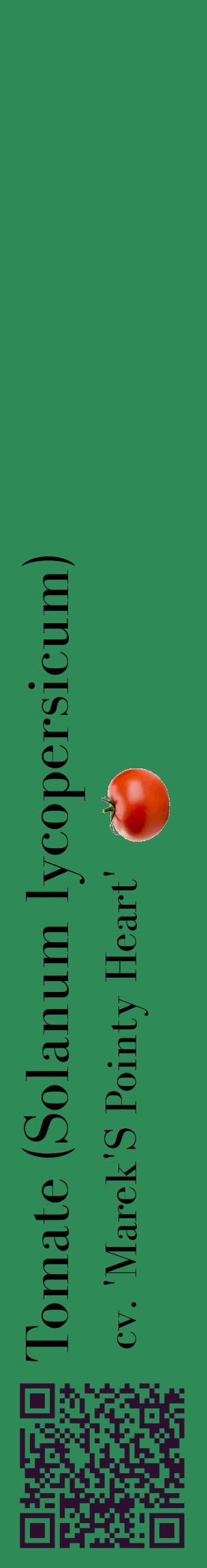 Étiquette de : Solanum lycopersicum cv. 'Marek'S Pointy Heart' - format c - style noire11_basiquebod avec qrcode et comestibilité simplifiée