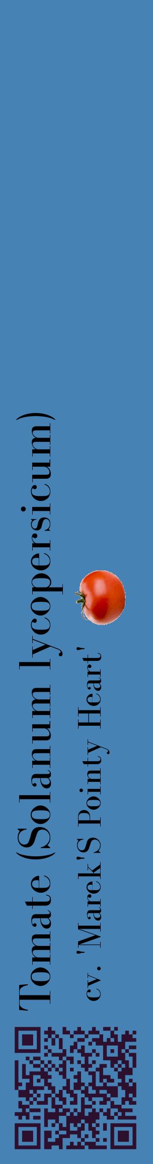 Étiquette de : Solanum lycopersicum cv. 'Marek'S Pointy Heart' - format c - style noire5_basiquebod avec qrcode et comestibilité simplifiée