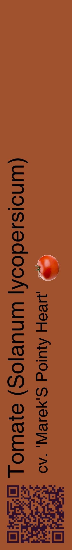 Étiquette de : Solanum lycopersicum cv. 'Marek'S Pointy Heart' - format c - style noire32_basiquehel avec qrcode et comestibilité simplifiée