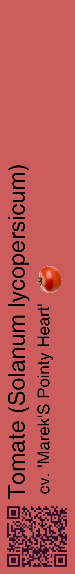 Étiquette de : Solanum lycopersicum cv. 'Marek'S Pointy Heart' - format c - style noire35_basiquehel avec qrcode et comestibilité simplifiée