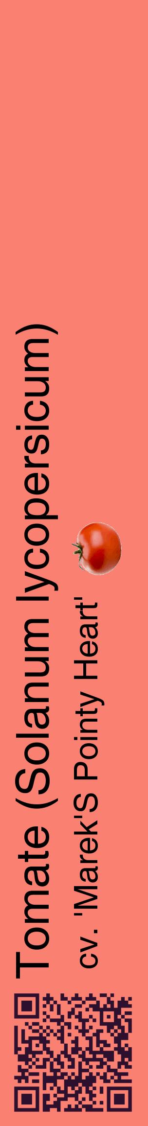 Étiquette de : Solanum lycopersicum cv. 'Marek'S Pointy Heart' - format c - style noire38_basiquehel avec qrcode et comestibilité simplifiée