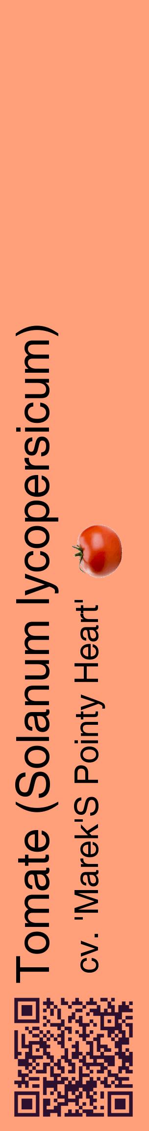 Étiquette de : Solanum lycopersicum cv. 'Marek'S Pointy Heart' - format c - style noire39_basiquehel avec qrcode et comestibilité simplifiée