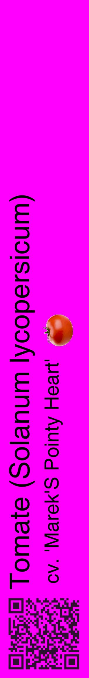 Étiquette de : Solanum lycopersicum cv. 'Marek'S Pointy Heart' - format c - style noire51_basiquehel avec qrcode et comestibilité simplifiée