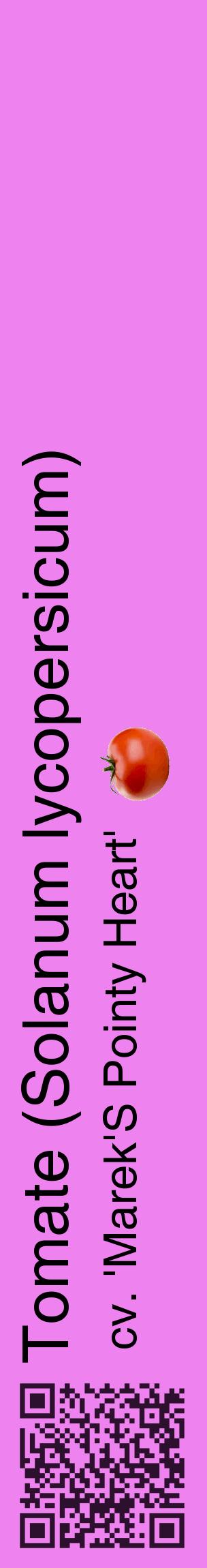 Étiquette de : Solanum lycopersicum cv. 'Marek'S Pointy Heart' - format c - style noire53_basiquehel avec qrcode et comestibilité simplifiée