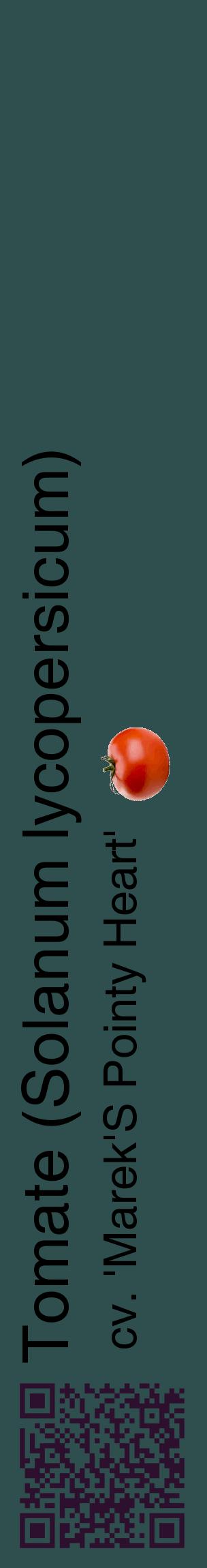 Étiquette de : Solanum lycopersicum cv. 'Marek'S Pointy Heart' - format c - style noire58_basiquehel avec qrcode et comestibilité simplifiée