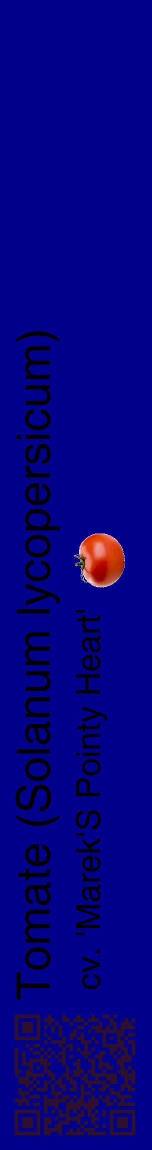 Étiquette de : Solanum lycopersicum cv. 'Marek'S Pointy Heart' - format c - style noire7_basiquehel avec qrcode et comestibilité simplifiée