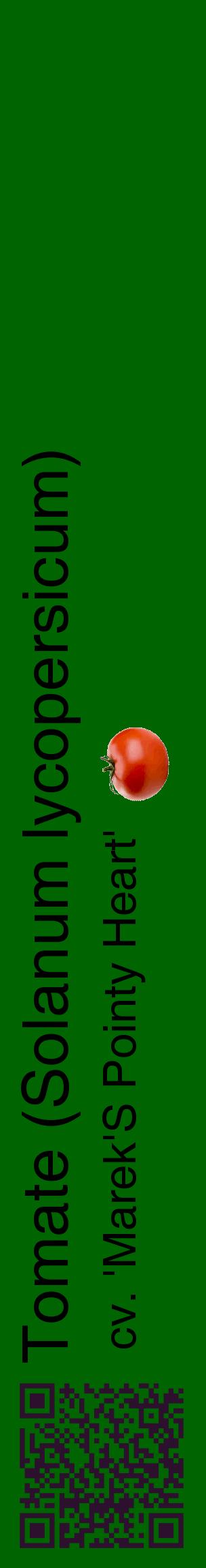 Étiquette de : Solanum lycopersicum cv. 'Marek'S Pointy Heart' - format c - style noire8_basiquehel avec qrcode et comestibilité simplifiée