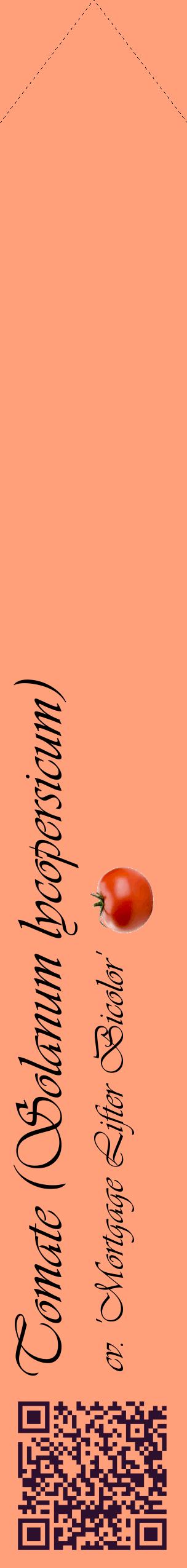 Étiquette de : Solanum lycopersicum cv. 'Mortgage Lifter Bicolor' - format c - style noire39_simpleviv avec qrcode et comestibilité simplifiée