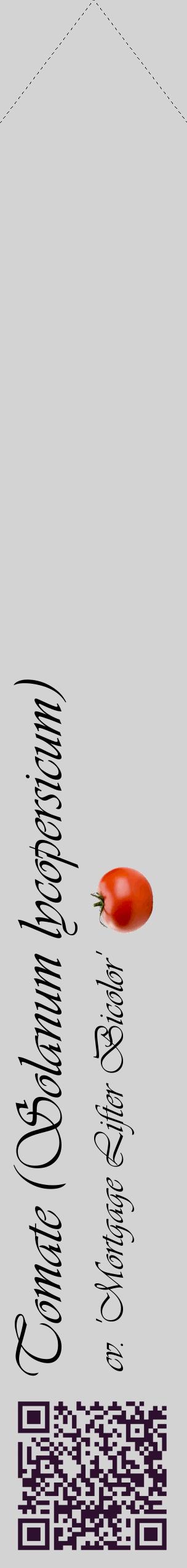 Étiquette de : Solanum lycopersicum cv. 'Mortgage Lifter Bicolor' - format c - style noire56_simpleviv avec qrcode et comestibilité simplifiée