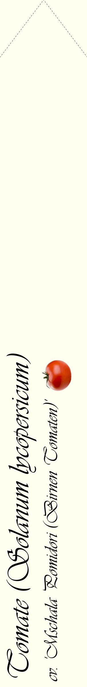 Étiquette de : Solanum lycopersicum cv. 'Mschala Pomidori (Birnen Tomaten)' - format c - style noire19_simpleviv avec comestibilité simplifiée