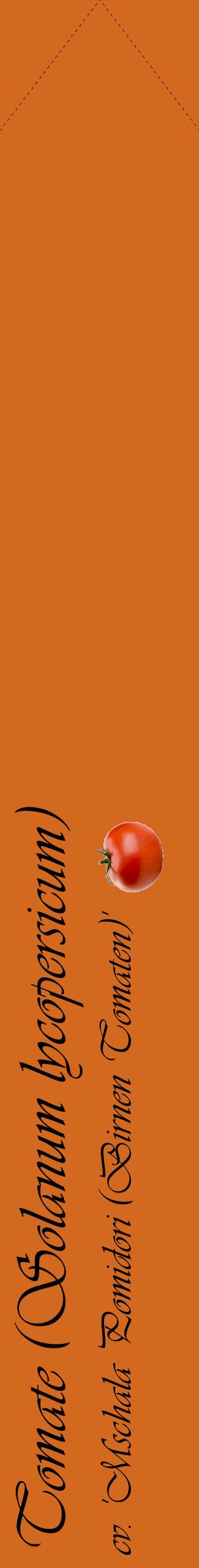 Étiquette de : Solanum lycopersicum cv. 'Mschala Pomidori (Birnen Tomaten)' - format c - style noire31_simpleviv avec comestibilité simplifiée