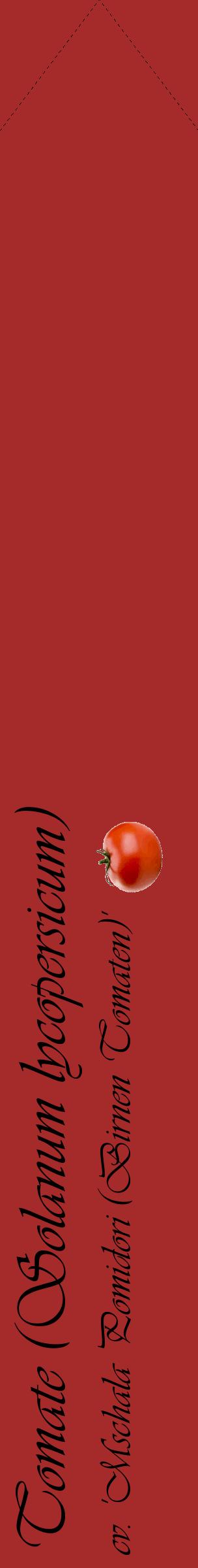 Étiquette de : Solanum lycopersicum cv. 'Mschala Pomidori (Birnen Tomaten)' - format c - style noire33_simpleviv avec comestibilité simplifiée