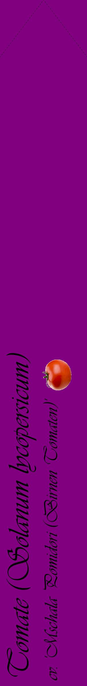 Étiquette de : Solanum lycopersicum cv. 'Mschala Pomidori (Birnen Tomaten)' - format c - style noire46_simpleviv avec comestibilité simplifiée