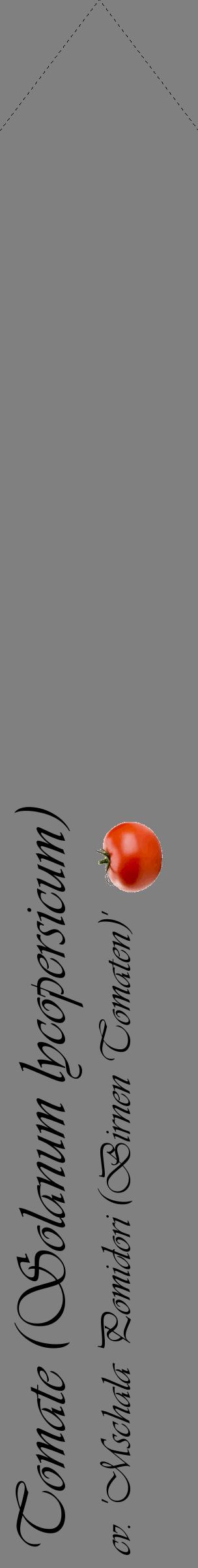Étiquette de : Solanum lycopersicum cv. 'Mschala Pomidori (Birnen Tomaten)' - format c - style noire57_simpleviv avec comestibilité simplifiée