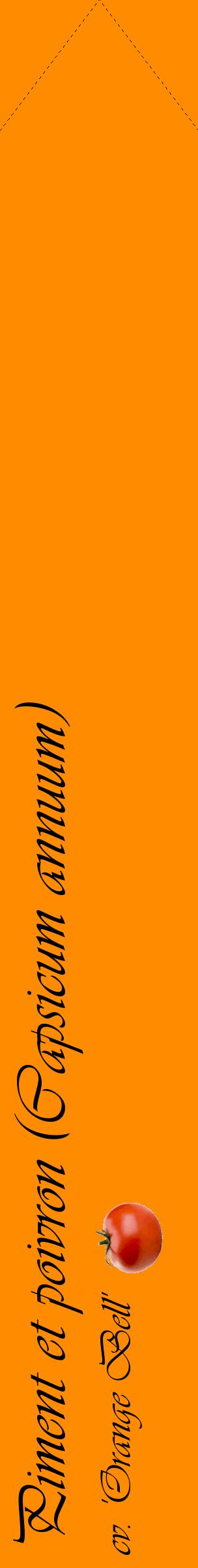 Étiquette de : Capsicum annuum cv. 'Orange Bell' - format c - style noire23_simpleviv avec comestibilité simplifiée