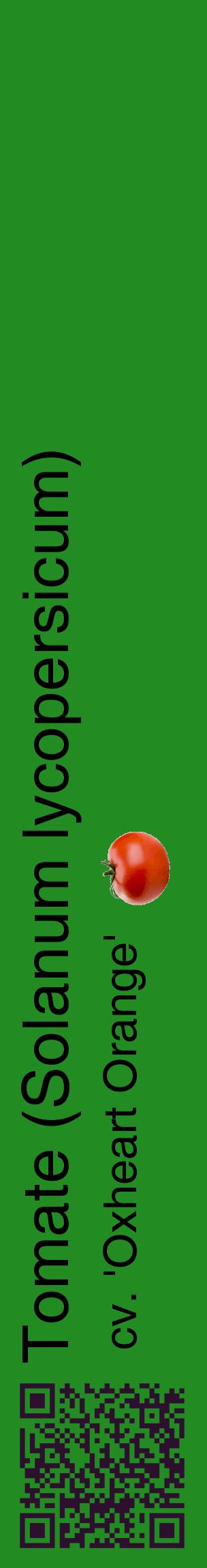Étiquette de : Solanum lycopersicum cv. 'Oxheart Orange' - format c - style noire10_basiquehel avec qrcode et comestibilité simplifiée