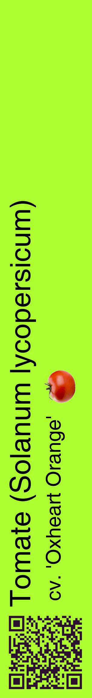 Étiquette de : Solanum lycopersicum cv. 'Oxheart Orange' - format c - style noire17_basiquehel avec qrcode et comestibilité simplifiée