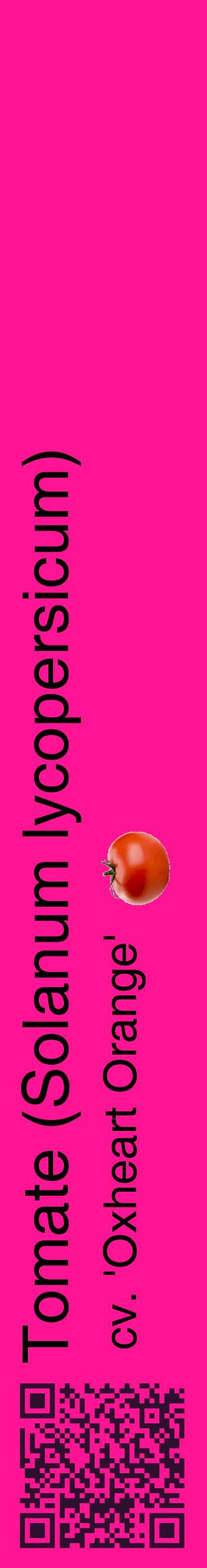 Étiquette de : Solanum lycopersicum cv. 'Oxheart Orange' - format c - style noire43_basiquehel avec qrcode et comestibilité simplifiée