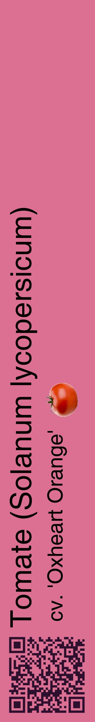 Étiquette de : Solanum lycopersicum cv. 'Oxheart Orange' - format c - style noire44_basiquehel avec qrcode et comestibilité simplifiée