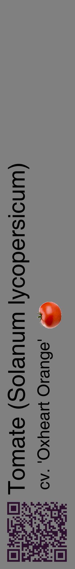 Étiquette de : Solanum lycopersicum cv. 'Oxheart Orange' - format c - style noire57_basiquehel avec qrcode et comestibilité simplifiée