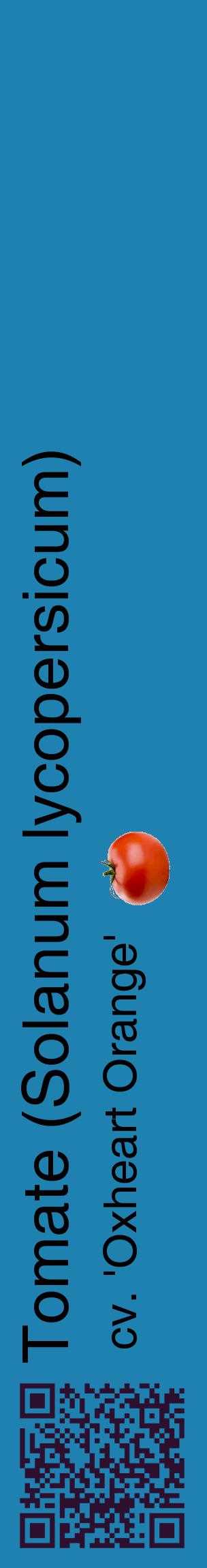 Étiquette de : Solanum lycopersicum cv. 'Oxheart Orange' - format c - style noire6_basiquehel avec qrcode et comestibilité simplifiée