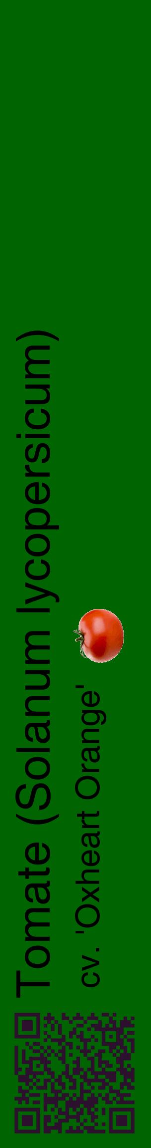 Étiquette de : Solanum lycopersicum cv. 'Oxheart Orange' - format c - style noire8_basiquehel avec qrcode et comestibilité simplifiée