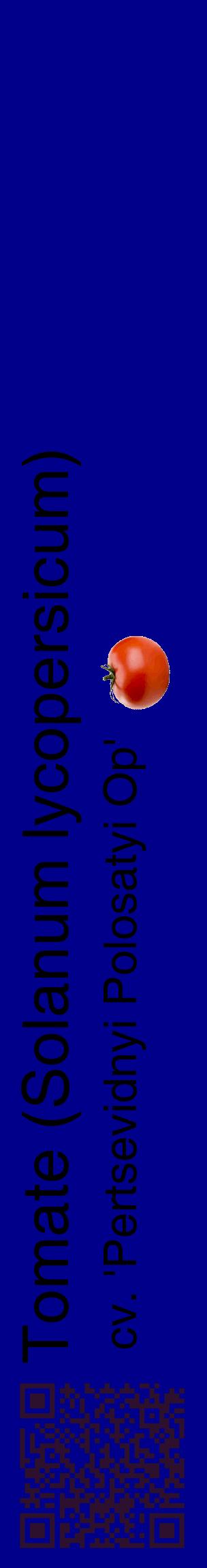 Étiquette de : Solanum lycopersicum cv. 'Pertsevidnyi Polosatyi Op' - format c - style noire7_basiquehel avec qrcode et comestibilité simplifiée