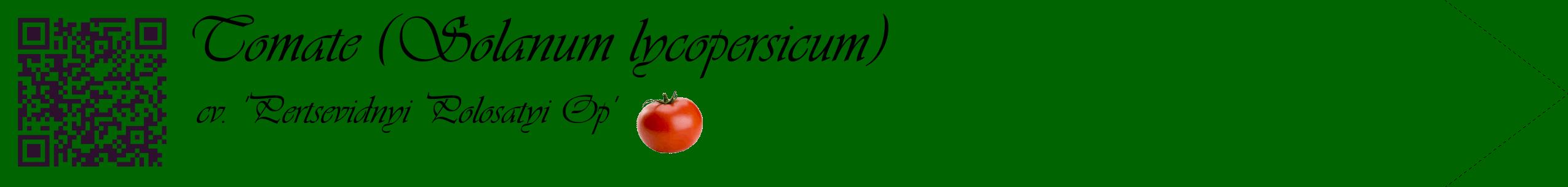 Étiquette de : Solanum lycopersicum cv. 'Pertsevidnyi Polosatyi Op' - format c - style noire8simple_basique_basiqueviv avec qrcode et comestibilité simplifiée