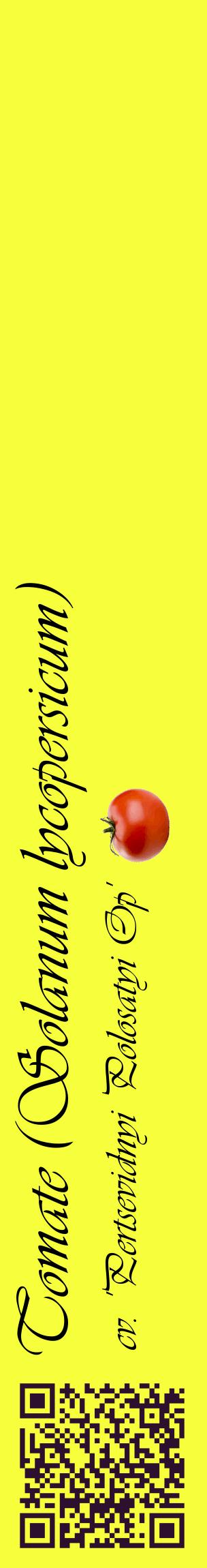 Étiquette de : Solanum lycopersicum cv. 'Pertsevidnyi Polosatyi Op' - format c - style noire18_basiqueviv avec qrcode et comestibilité simplifiée