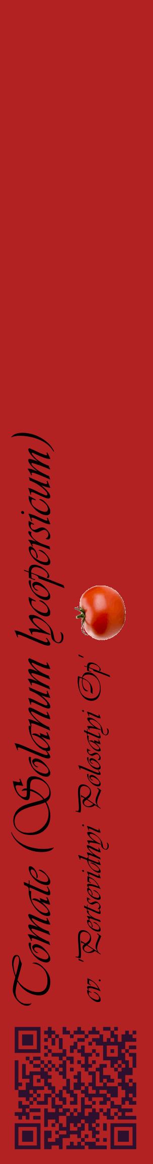 Étiquette de : Solanum lycopersicum cv. 'Pertsevidnyi Polosatyi Op' - format c - style noire28_basiqueviv avec qrcode et comestibilité simplifiée