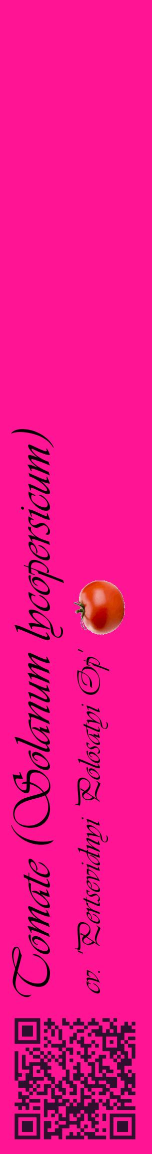 Étiquette de : Solanum lycopersicum cv. 'Pertsevidnyi Polosatyi Op' - format c - style noire43_basiqueviv avec qrcode et comestibilité simplifiée